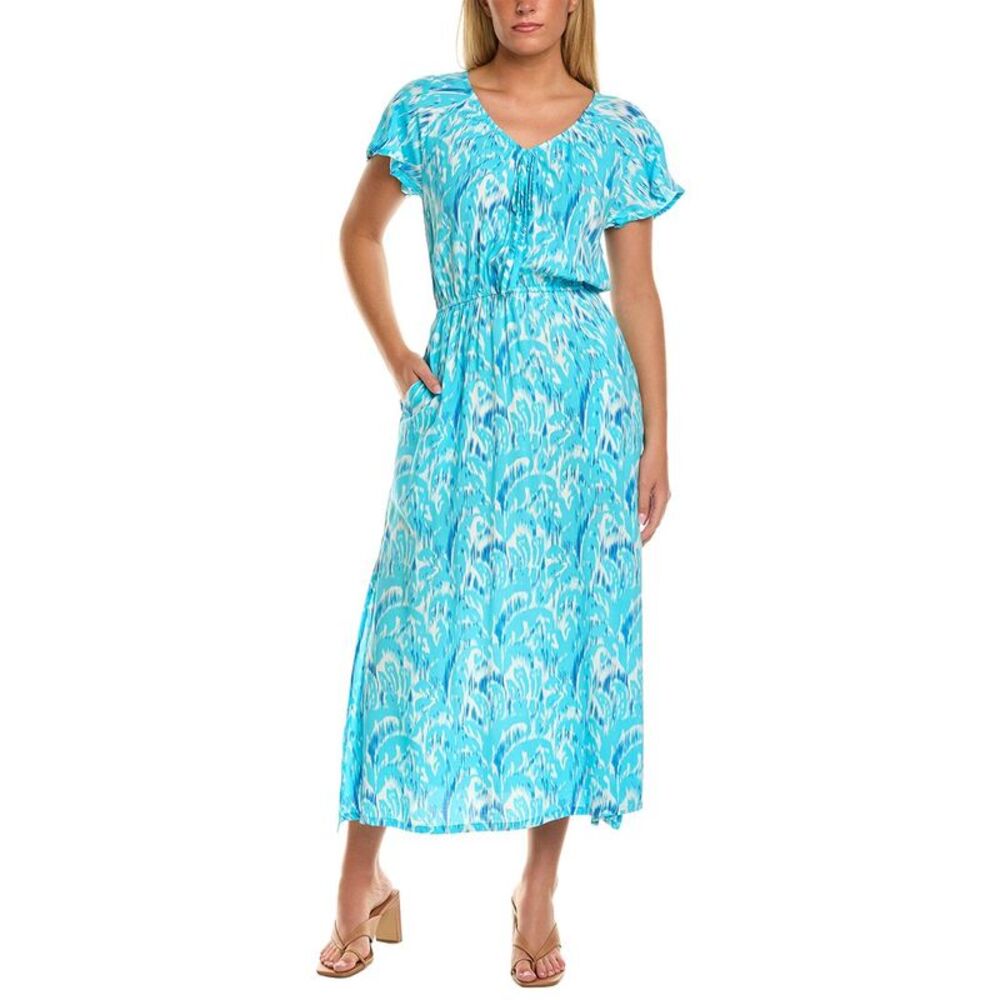 Stella Parker Womens Side Slits Maxi Dress, Blue